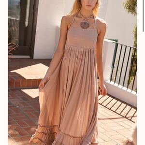 XS Free People Extratropical Maxi Dress in Blush